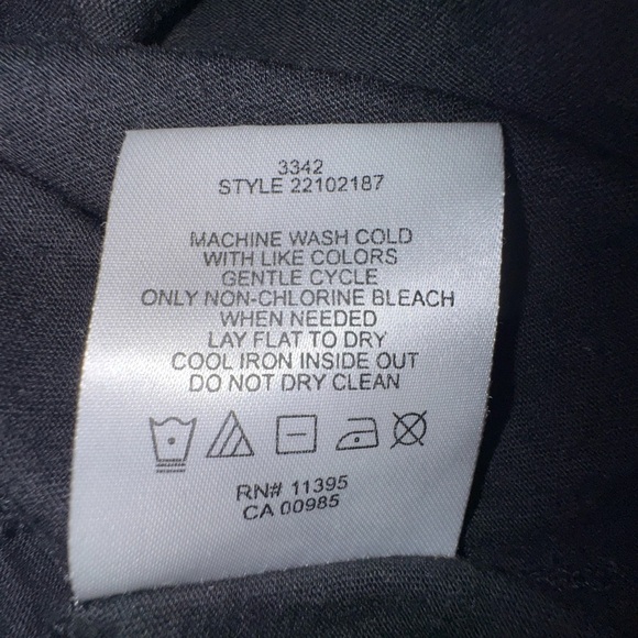 TORY BURCH Splattered Gold Foil Logo Black Long Sleeve T-Shirt Top Size S EUC - Picture 9 of 9